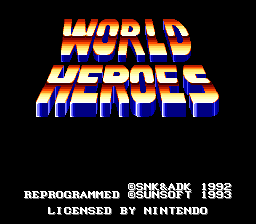 World Heroes Title Screen